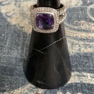 Beautiful, authentic, hallmarked David Yurman Black Orchid Amethyst Albion ring